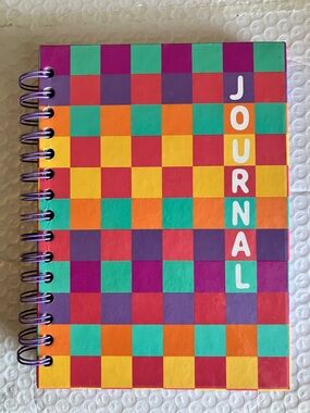 Colorful Checkerboard Spiral Journal - Multicolor
